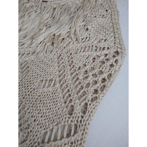 NWT Honey & Sparkle Crochet Tank Top Sz M Beige Tan Hippie Festival Fringe Boho - Picture 10 of 11